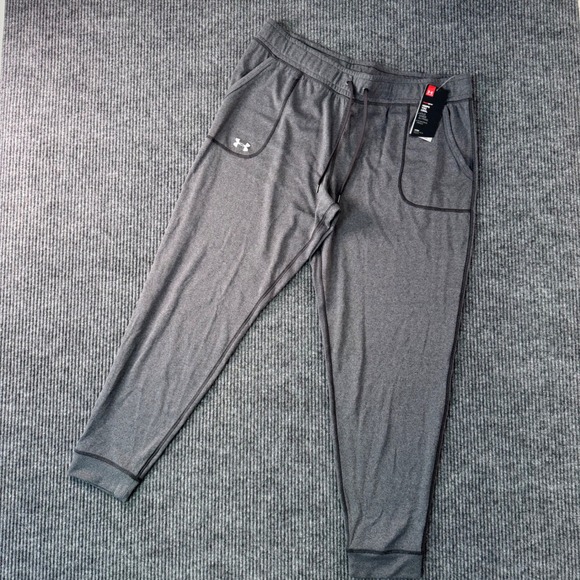 New Under Armour Womens XL Jogger Pants HeatGear Gray Loose Fit Athleisure - Picture 1 of 9